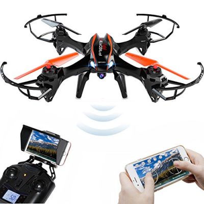 DBPOWER-UDI-U842-WiFi-FPV-Drone-with-HD-Camera-Includes-BONUS-BATTERY-and-4GB-TF-Card-24GHz-4CH-6-Axis-Gyro-RTF-UFO-RC-Quadcopter-with-Headless-Mode-Gravity-Induction-and-Low-Voltage-Alarm-0