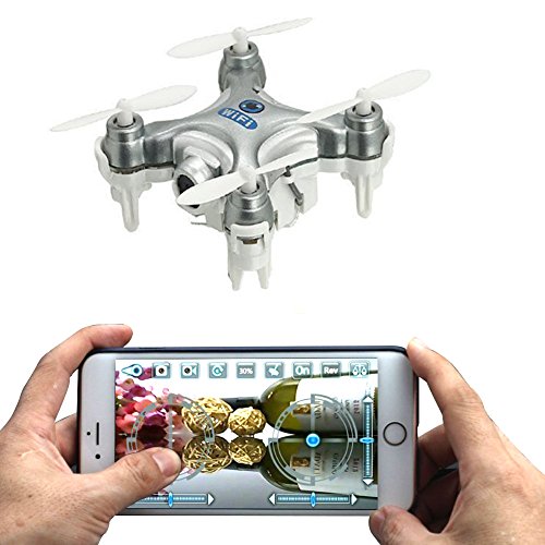 oneCase Cheerson CX-10W 4CH 2.4GHz iOS / APP Wifi Romote Control RC FPV Time Video Mini Quadcopter Helicopter Drone UFO with 0.3MP HD Camera, 6 Axis Gyro - Silver