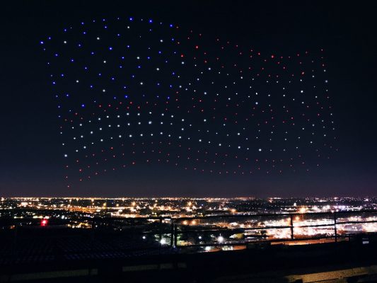 American Flag using drone swarm