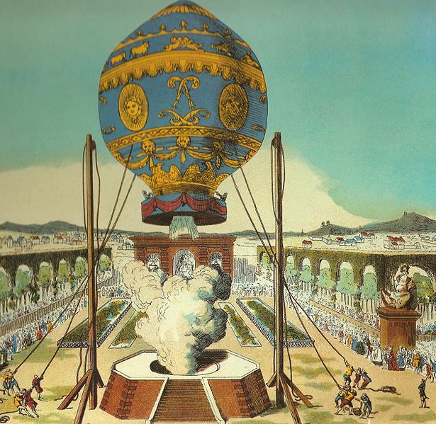 Montgolfier brothers unmanned balloon flight