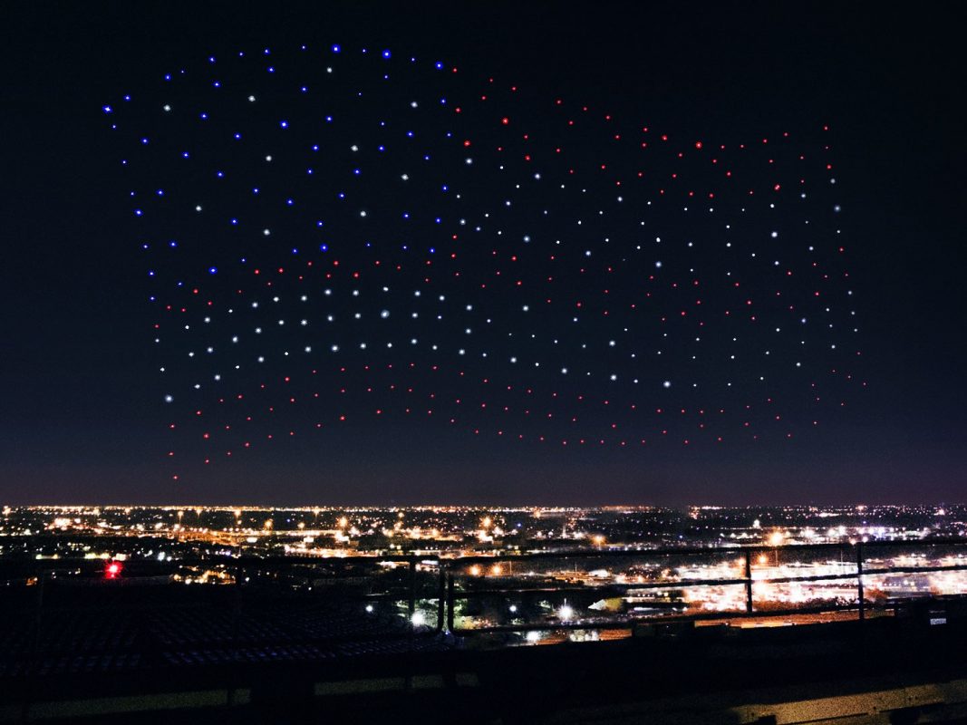 Drone swarm American flag 