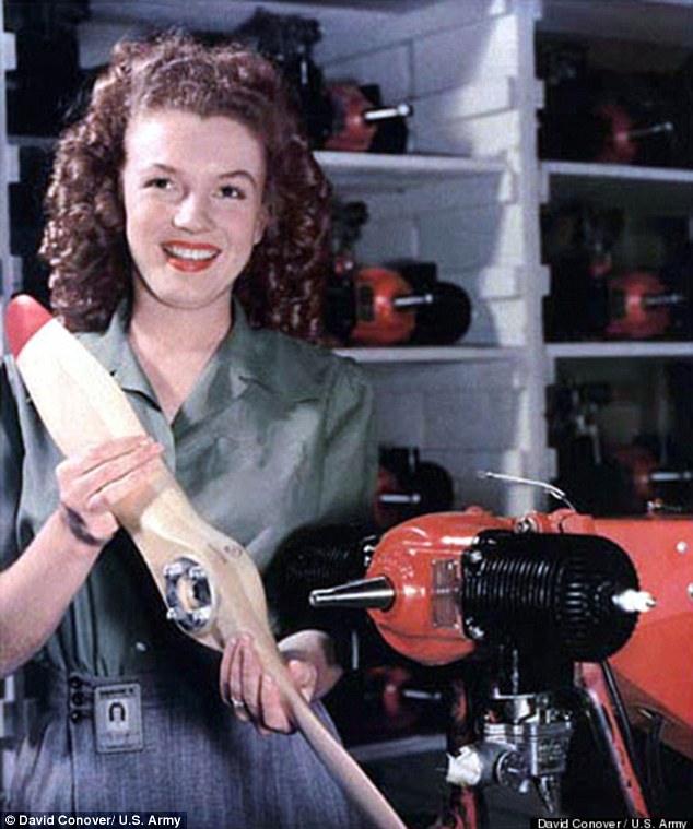 Marilyn Monroe with drone propeller