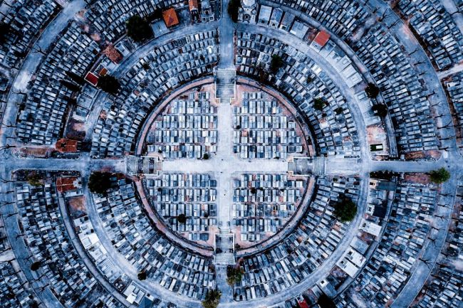 Car park drone photo